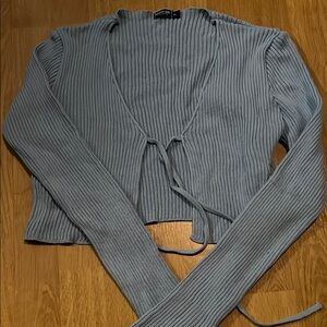 Nasty Gal- Baby blue tie-front cardigan